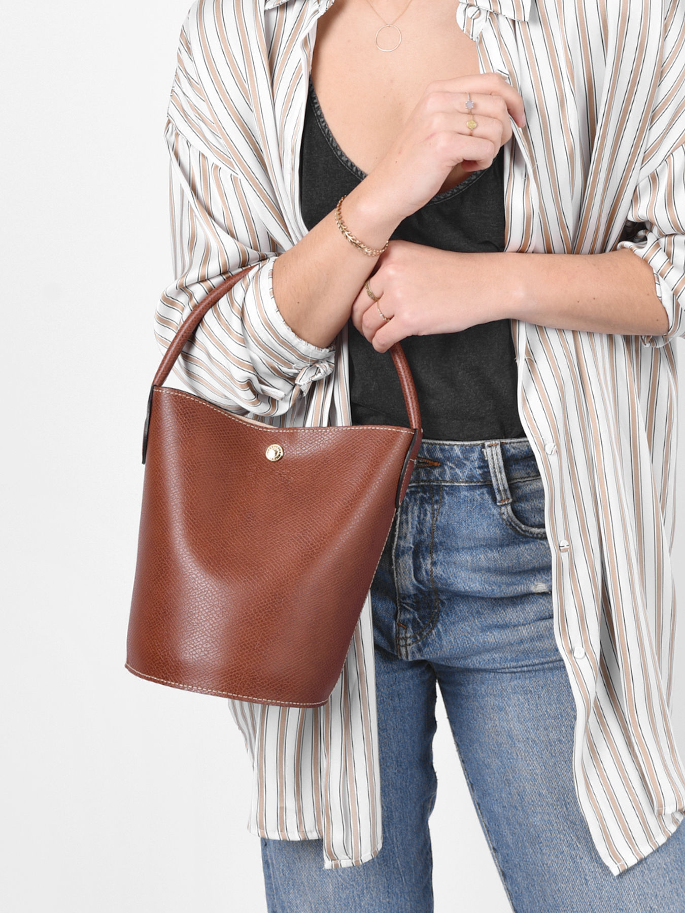 Sac seau pure cuir LONGCHAMP