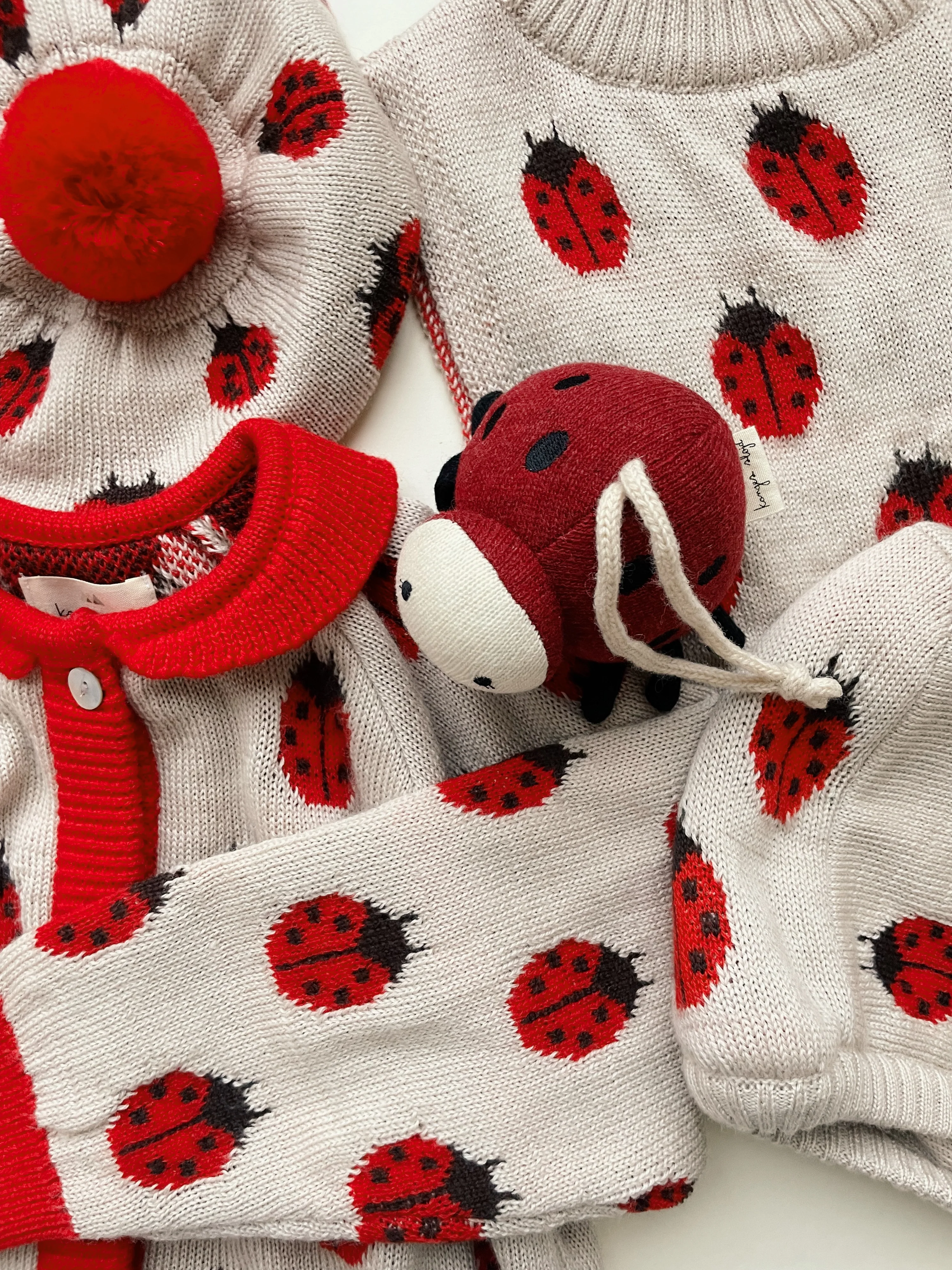 belou strikket cardigan - LADYBUG - 12M