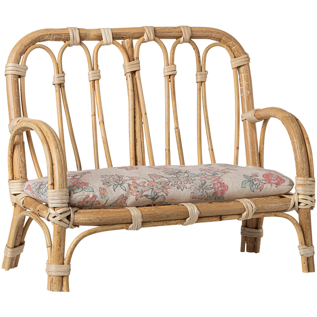 maileg poppenhuis bank rotan - nature - 30 cm