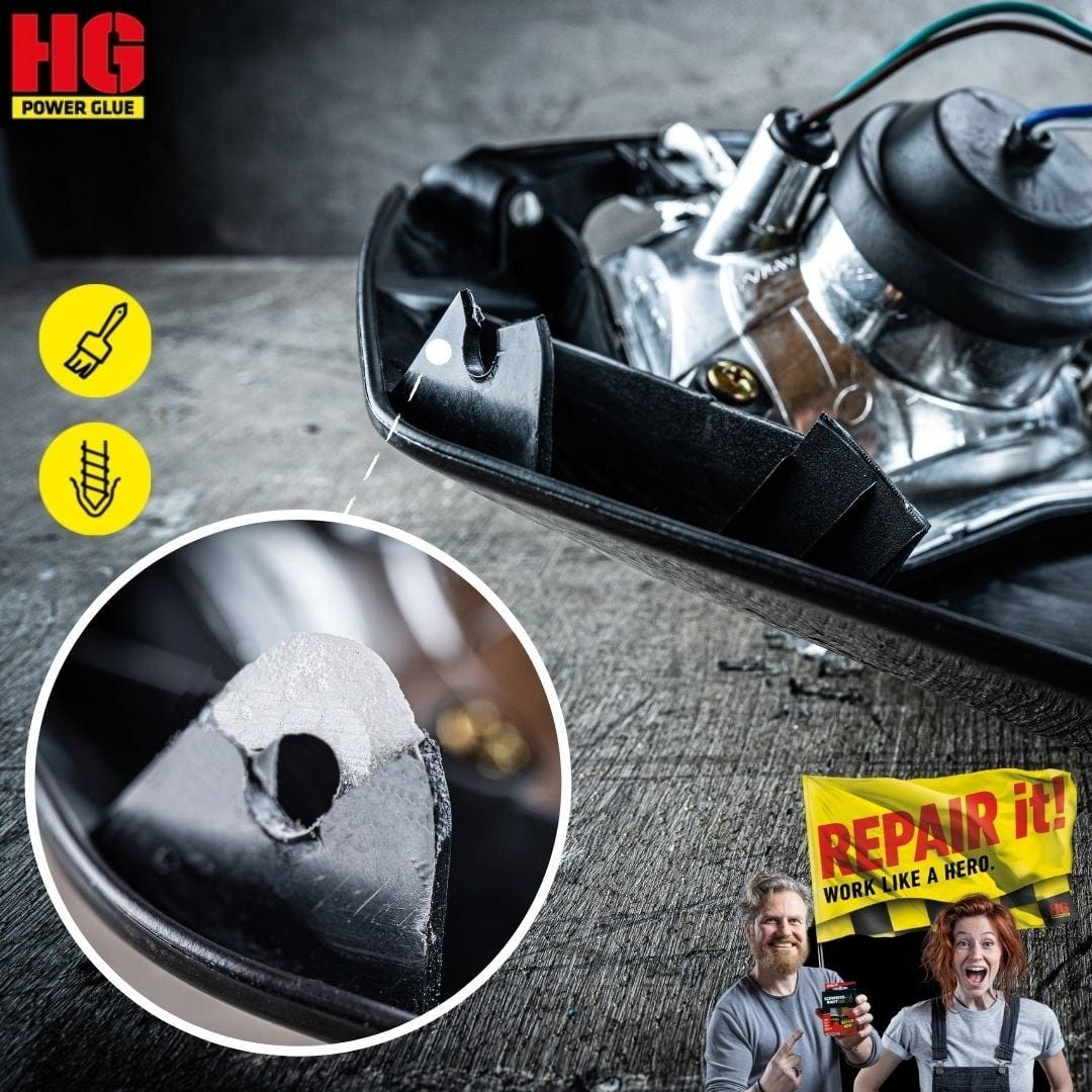 HG Power Glue  Schweissnaht aus der Flasche Mini, 5 g / 10 g    Hochleistungs-2-Komponenten-Klebstoff für extreme Reparaturen in Mini-Version