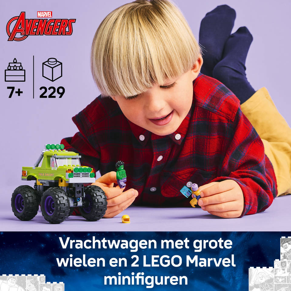 LEGO Marvel de Hulk truck vs. Thanos 76312