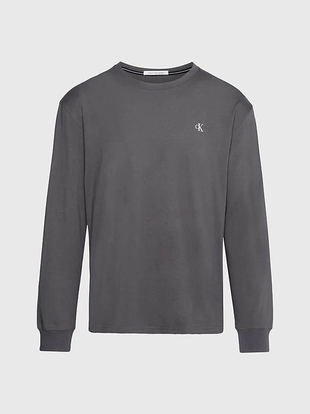 Camiseta de manga comprida com logotipo nas costas