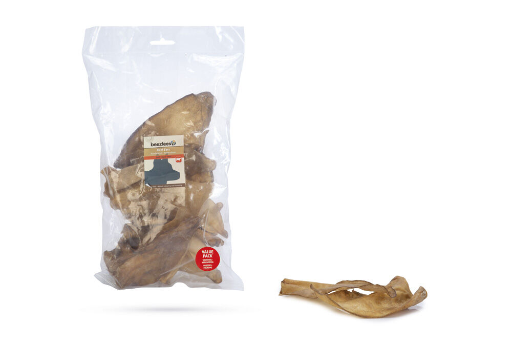 Beeztees Runderoren Voordeelverpakking- Hondensnack - 12 Stuks