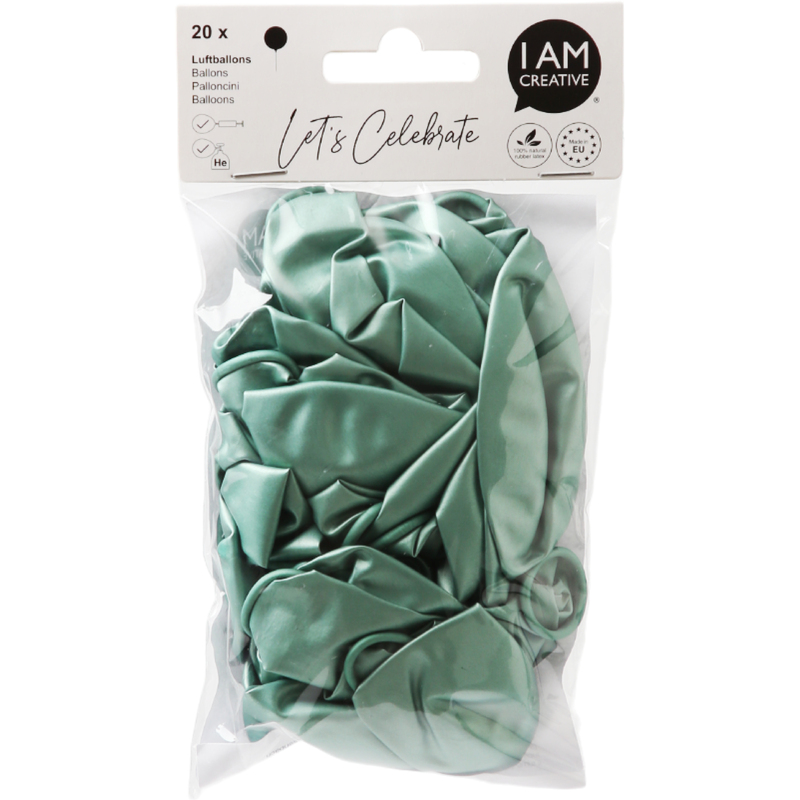 I AM CREATIVE Luftballons Glossy, grün, 20 Stück