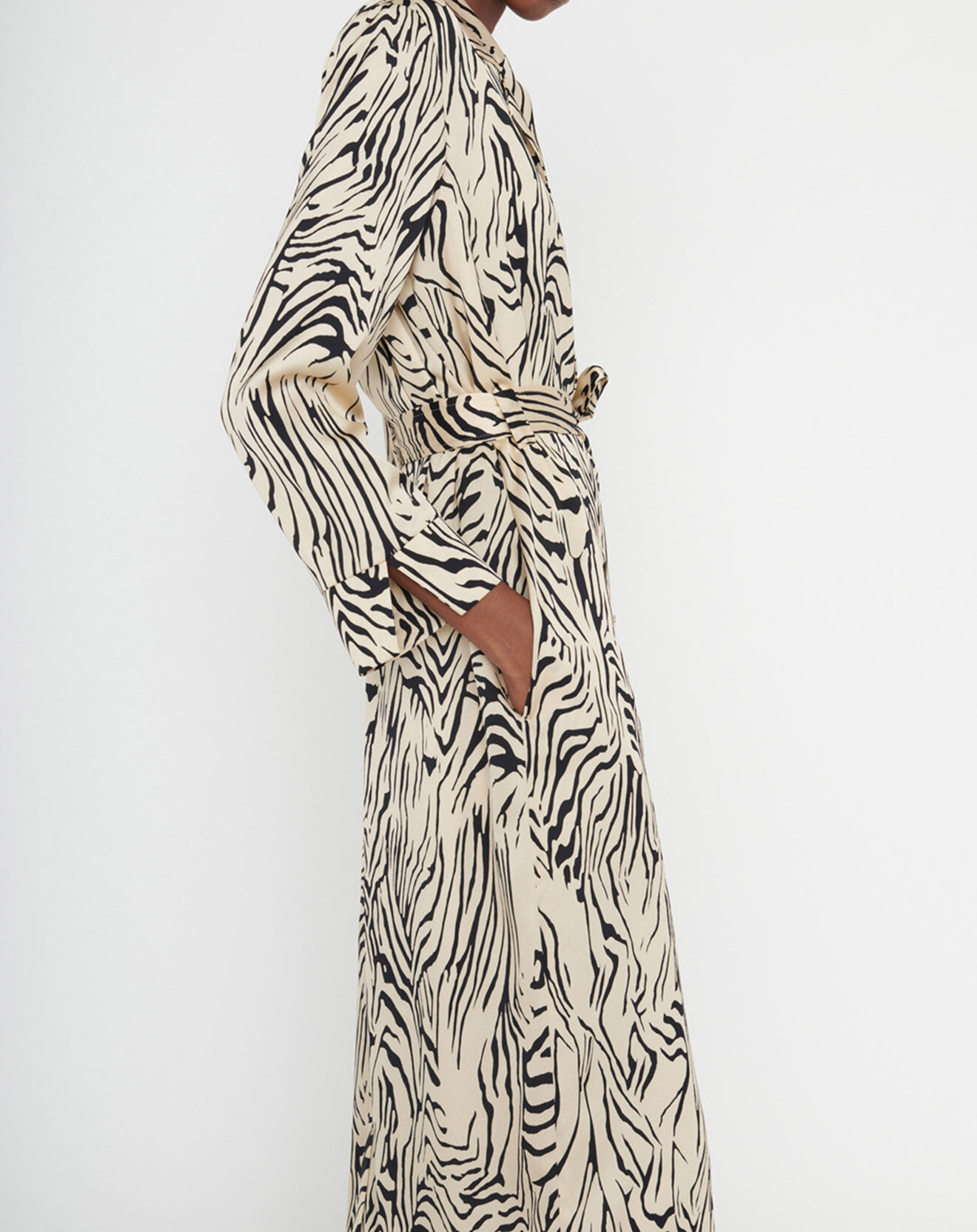 Zapa Robe Roland imprimée zèbre noir/beige