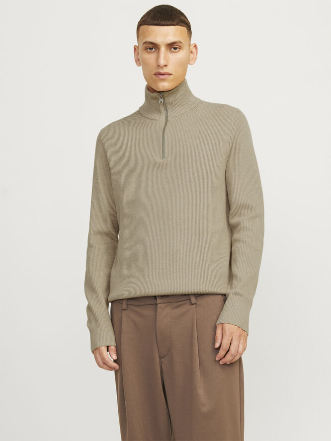 Jack & Jones JJEPERFECT KNIT HALF ZIP SN Crockery