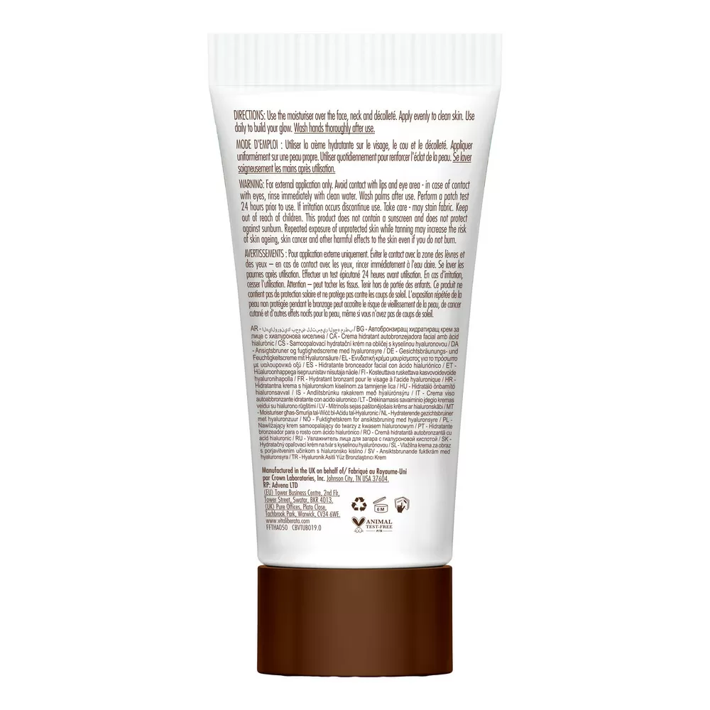 Vita Liberata Face Tanning Moisturiser with Hyaluronic Acid - 50 ml