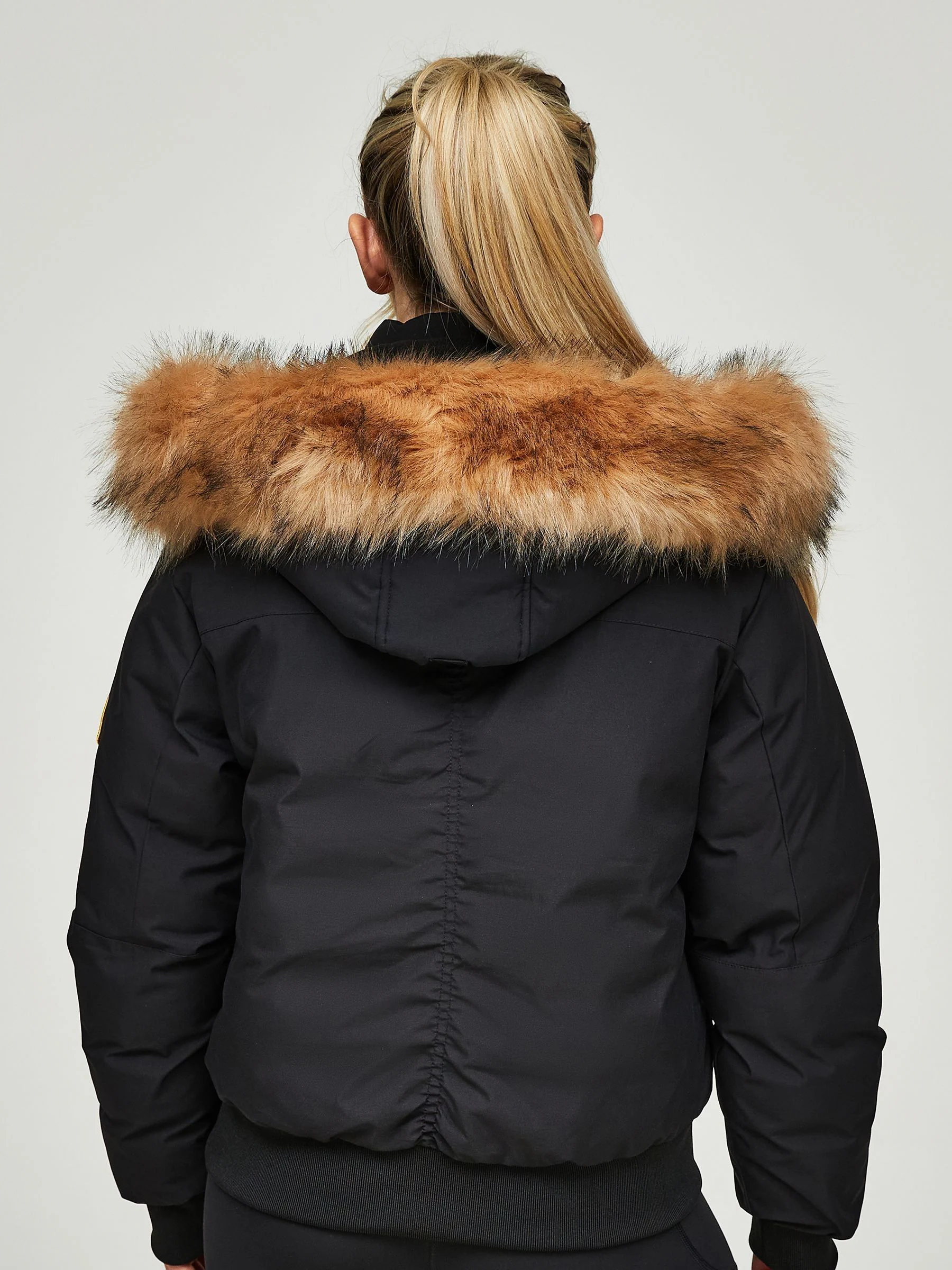 Jet black - Zavetti Canada Womens Olivia Bomber 100% Cotton Jacket