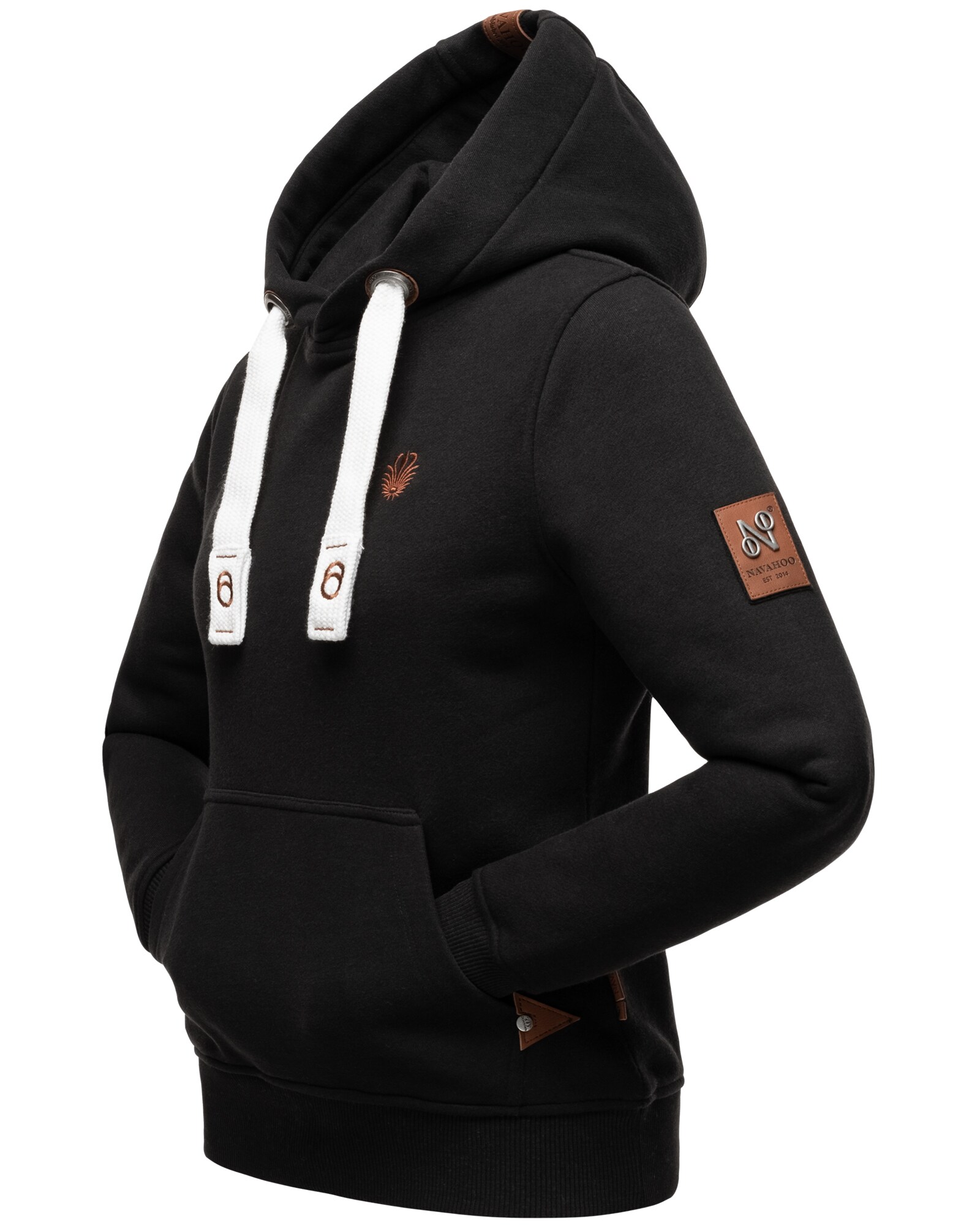 NAVAHOO Damen Kapuzensweatshirt Hoodie mit Kapuze & Breiten Tunnelzugkordeln Damlaa