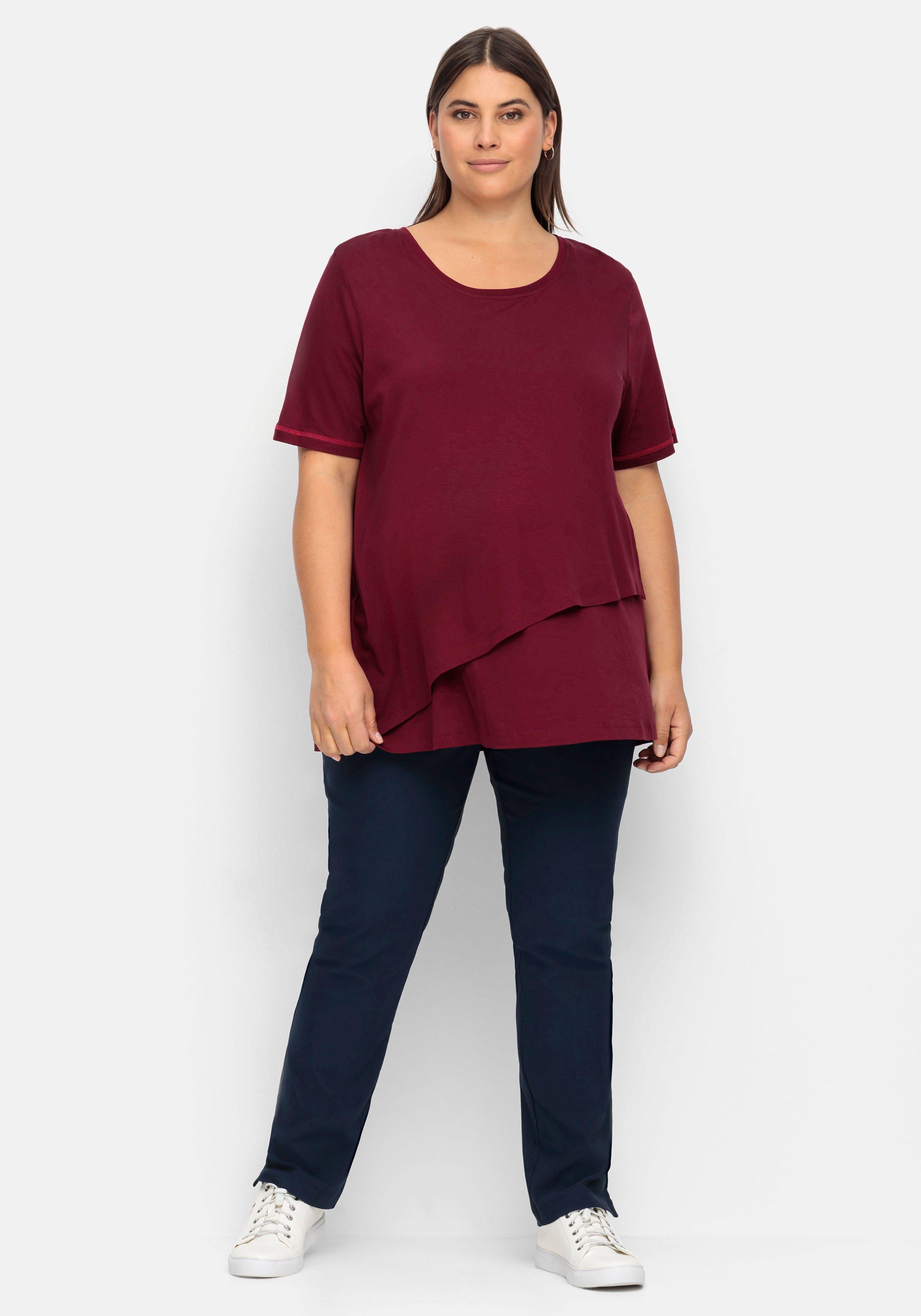 Stillshirt in Layer-Optik, mit Kontrastdetails