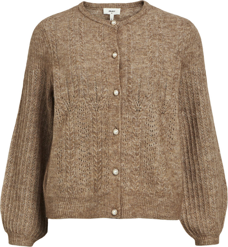 Object OBJOPHELIA L/S KNIT CARDIGAN 122 Fossil