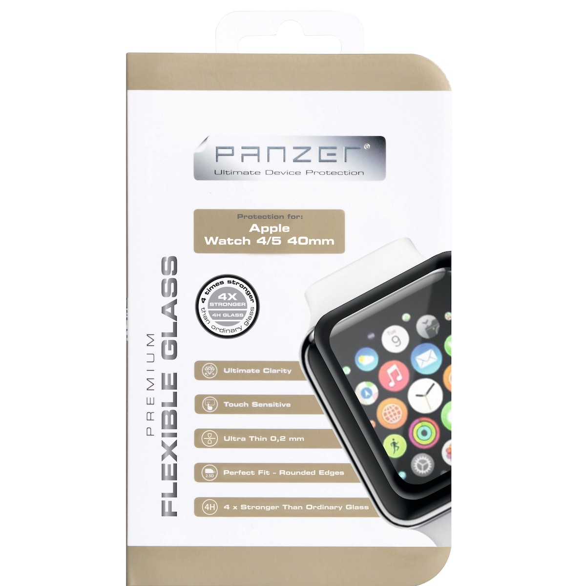 Panzer Apple Watch 4/5 40mm fleksibel skjermbeskytter i glass