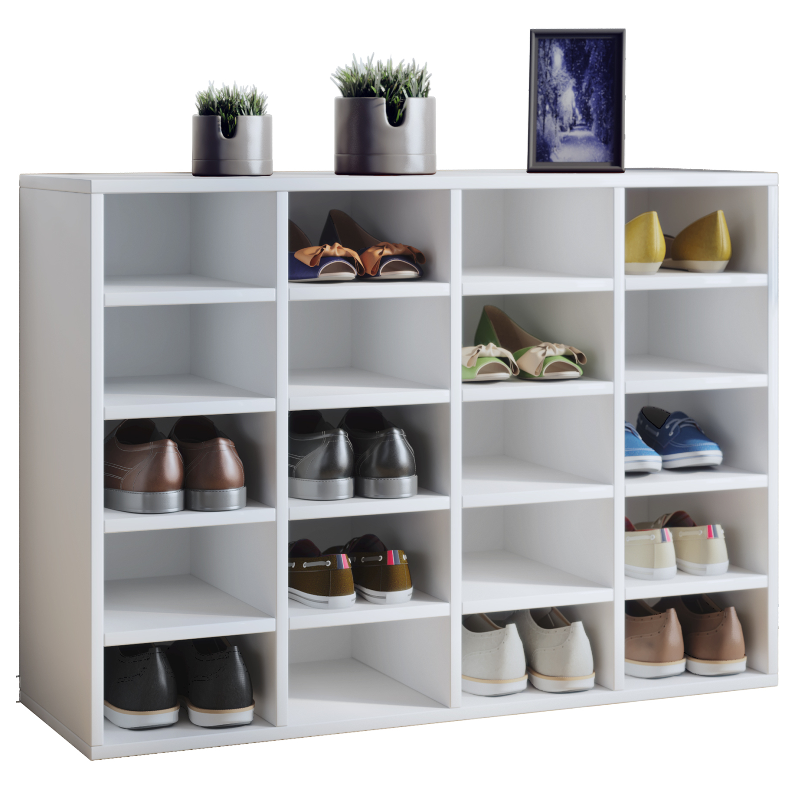 Schuhregal HINSOL L - weiß - 92 cm breit