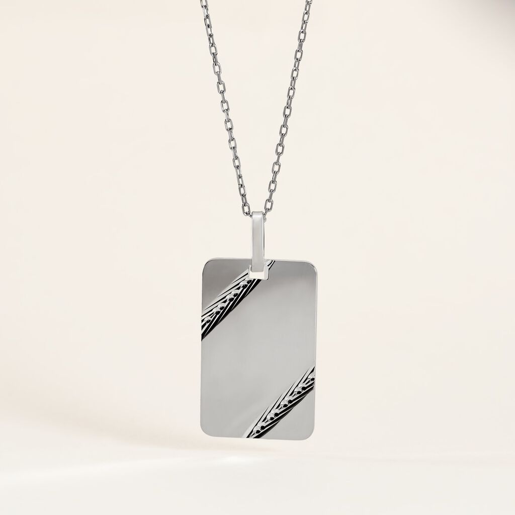 Pendentif Ceren Argent Blanc