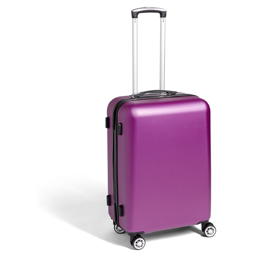 Valise cabine rigide trolley 4 roulettes 65L violet