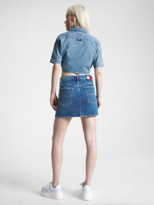 Minissaia jeans de cintura média Izzie