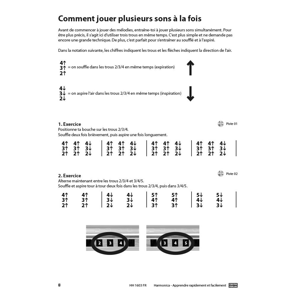 Cascha HH 1603 FR Harmonica - Apprendre rapidement et facilement