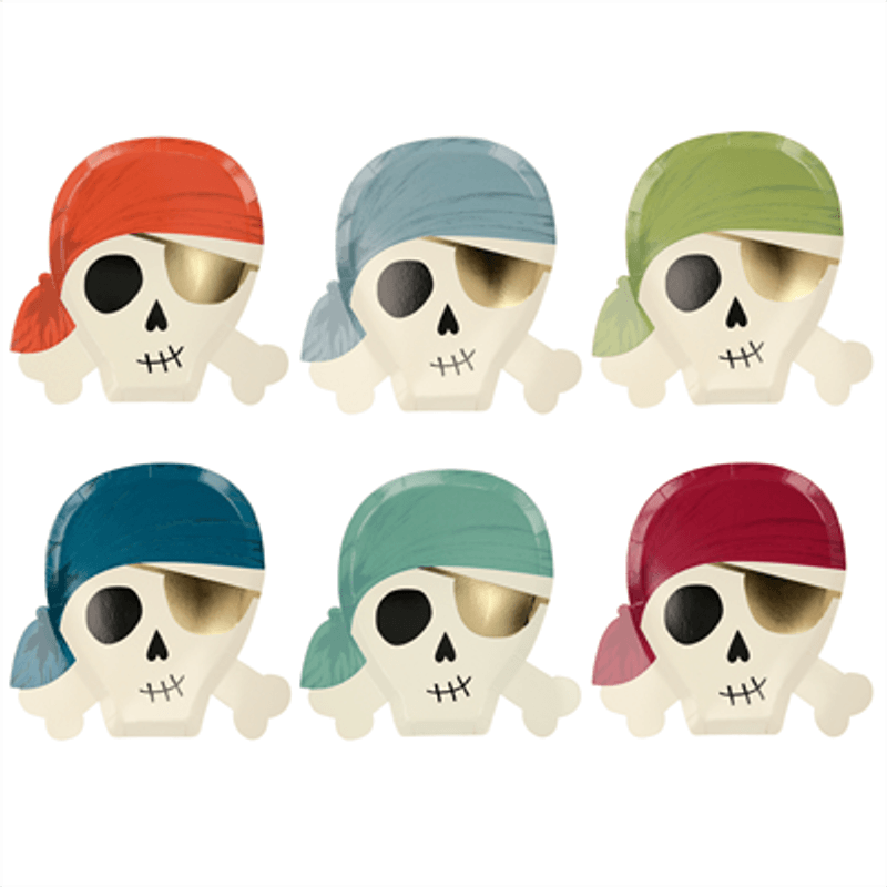 Meri Meri Papptallerken, Pirat 8 stk.