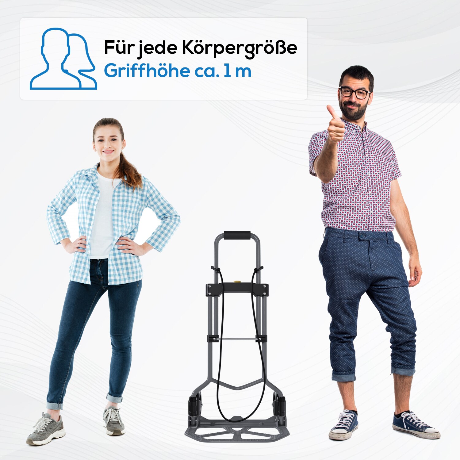 TroniTechnik® Sackkarre SK-02 Handkarre klappbar, Transportkarre bis 60kg, Klappwagen aus Metall - Transportwagen