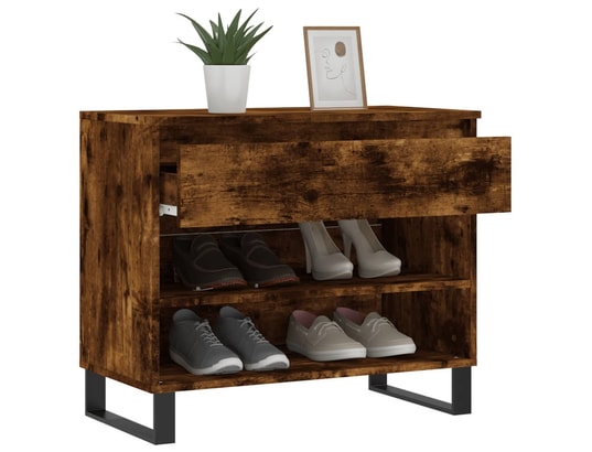 VIDAXL - Armoire à chaussures chêne fumé 70x36x60 cm bois d'ingénieri...