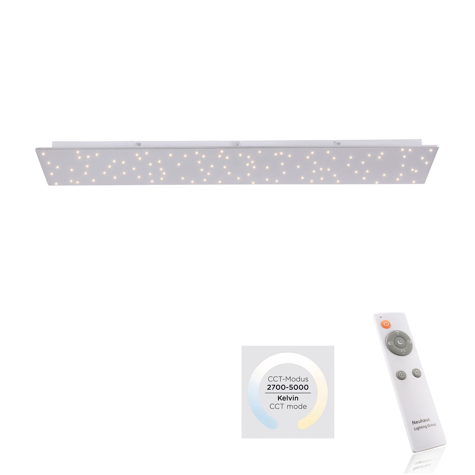 LED-Deckenleuchte Sparkle 100x25 Edelstahl