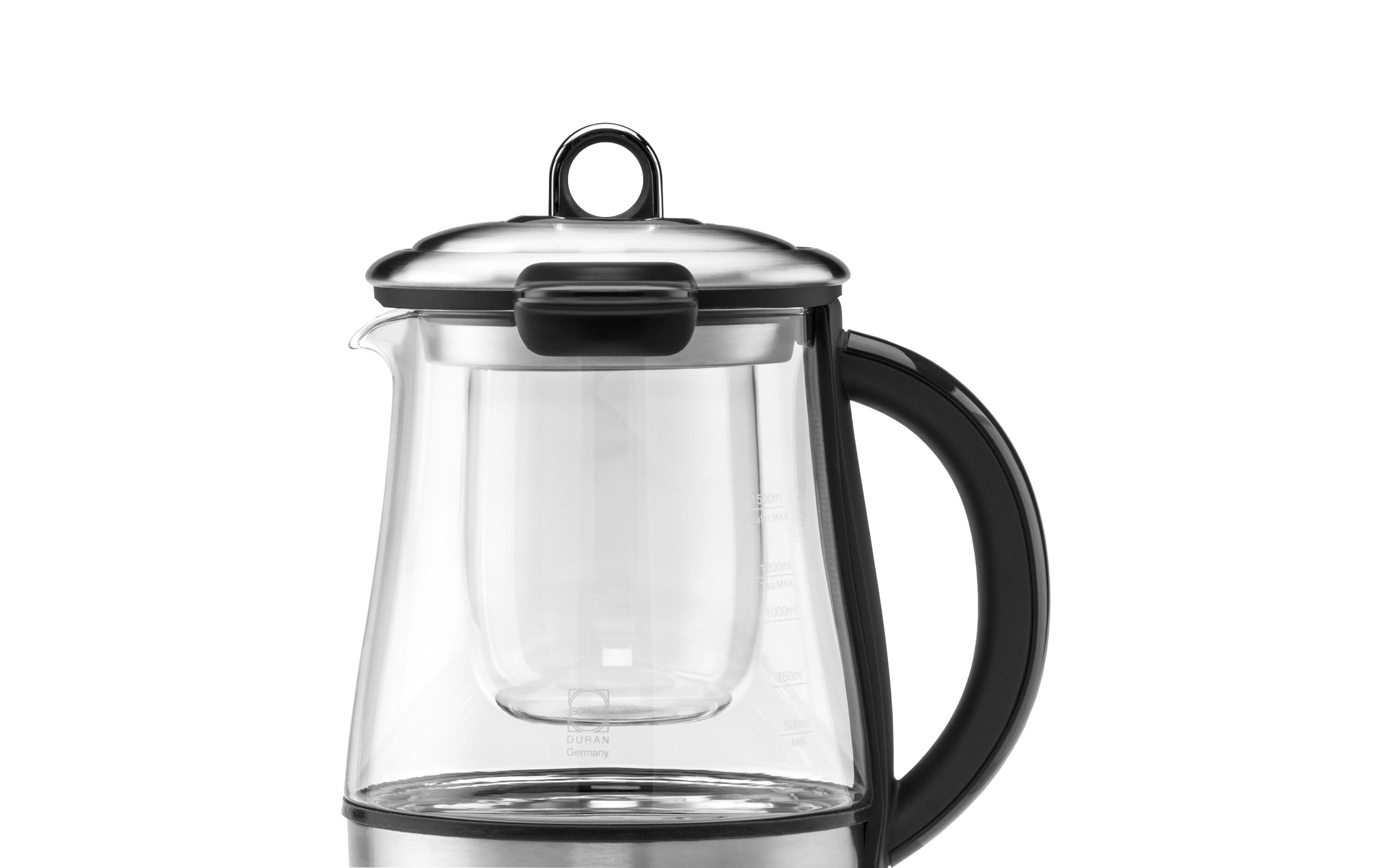 Tee- und Wasserkocher Design Tea & More Advanced Silber<br>Automatischer Tee- und Wasserkocher mit Gareinsatz