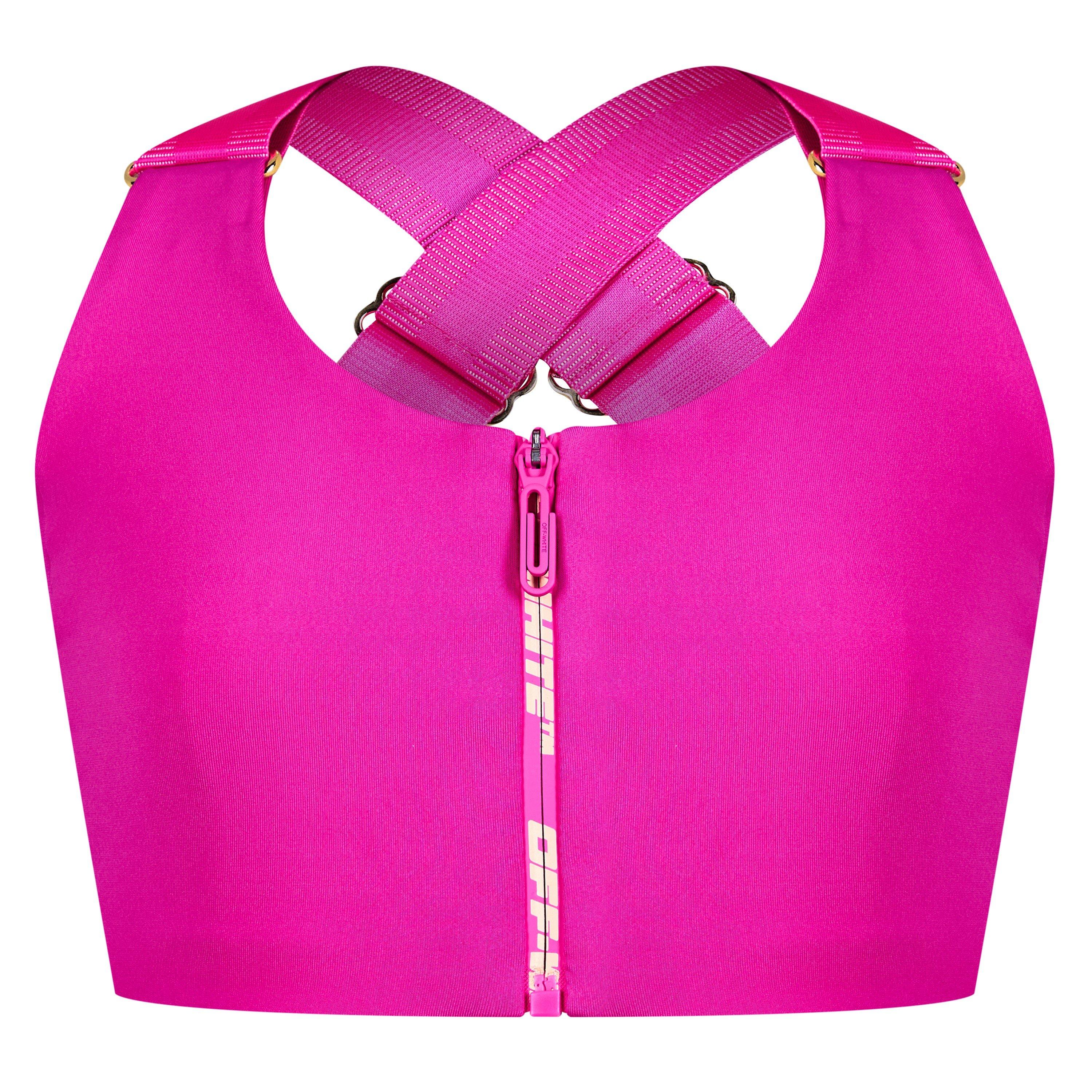 Off White Zip Logo Active Top