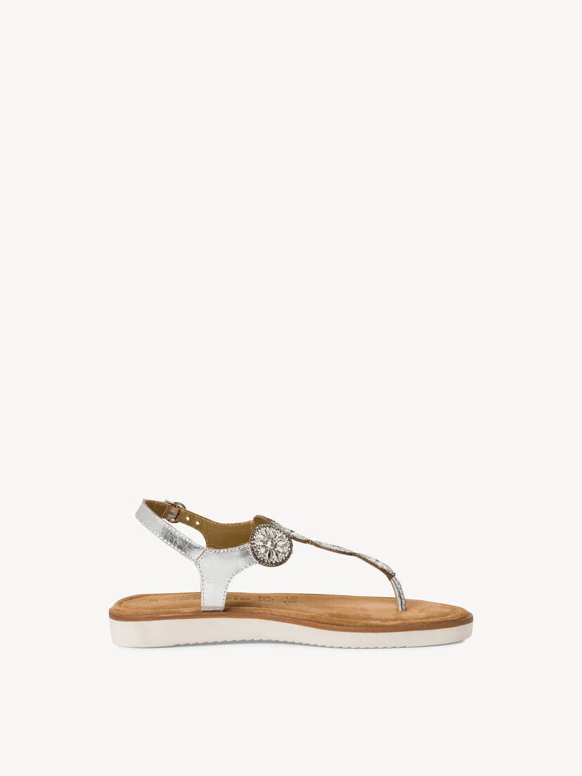 Leren Sandaal - zilver