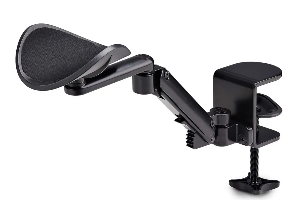 StarTech.com Adjustable Arm Rest For Desk, Clamp-On Install/No Drilling - Monteringssæt (armstøtte) - aluminium, stål, plastik - sort - skrivebordsmonterbar