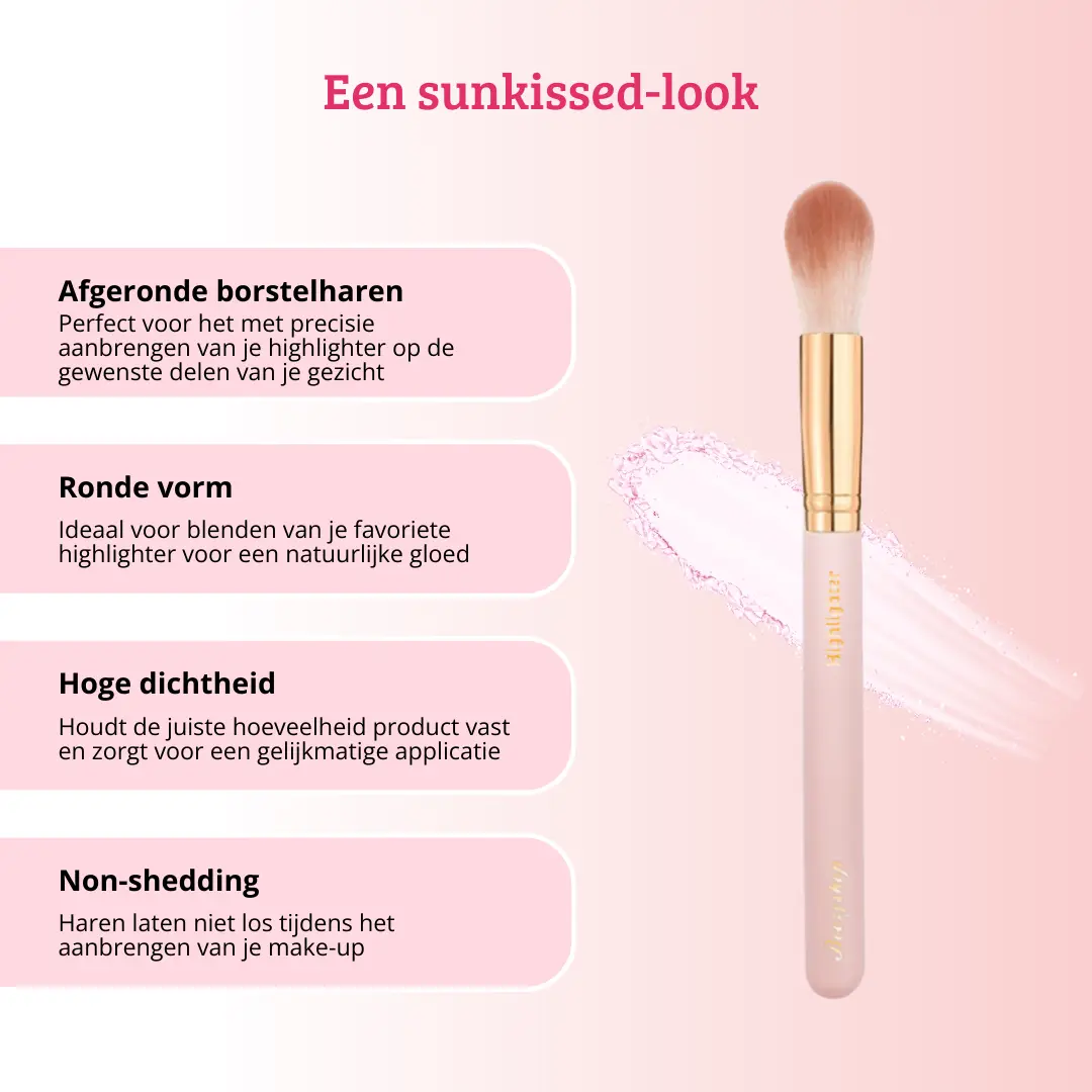 Soft Pink & Gold Highlighter Brush