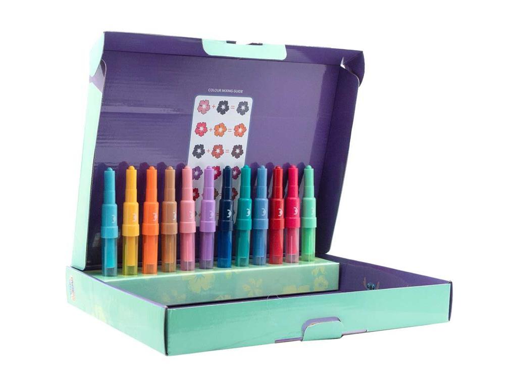 SET LIVRO COLORIR STITCH C/ CANETAS SPRAY MESA