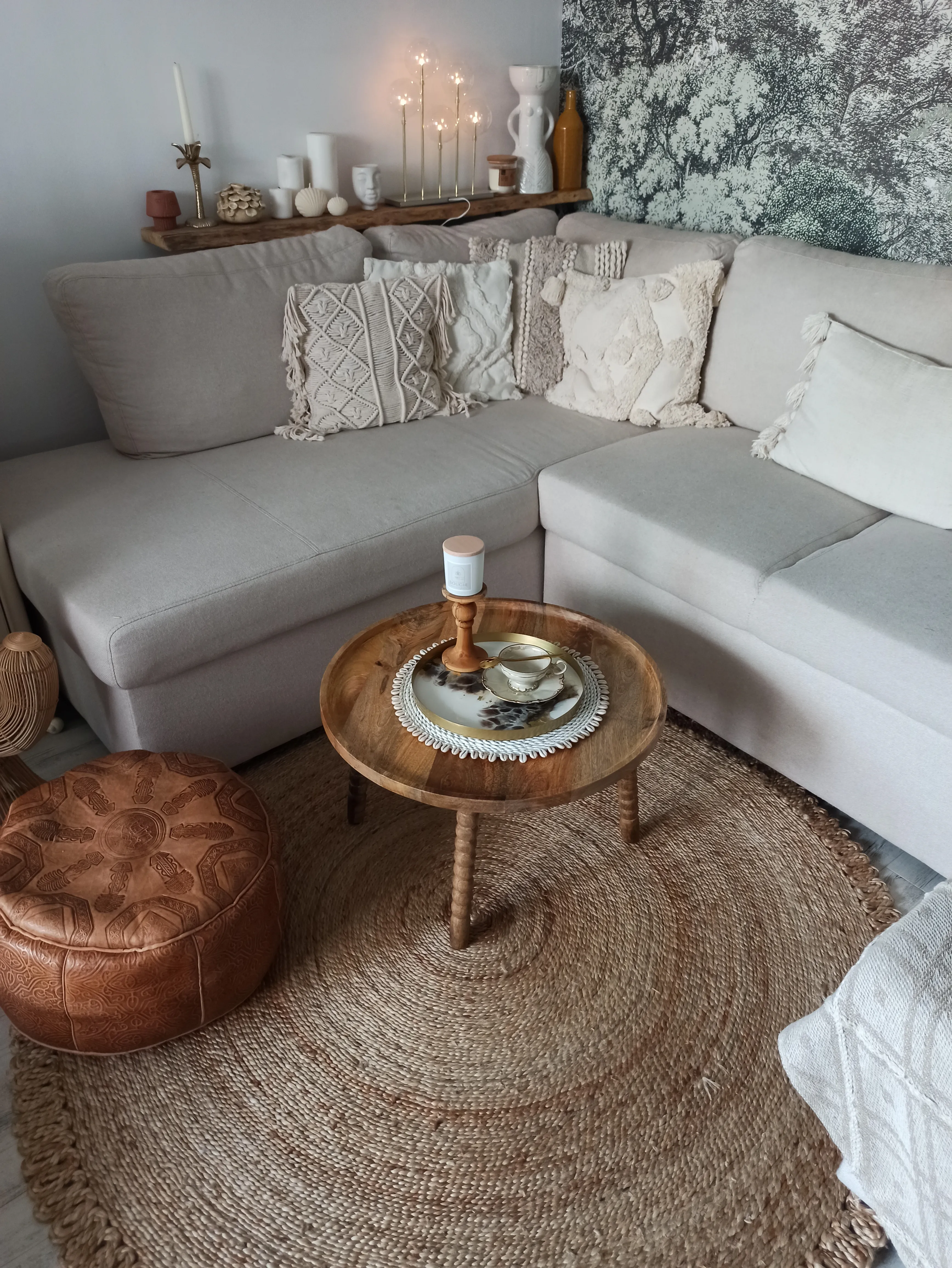 Vloerkleed ERENCE Beige ø 140 cm