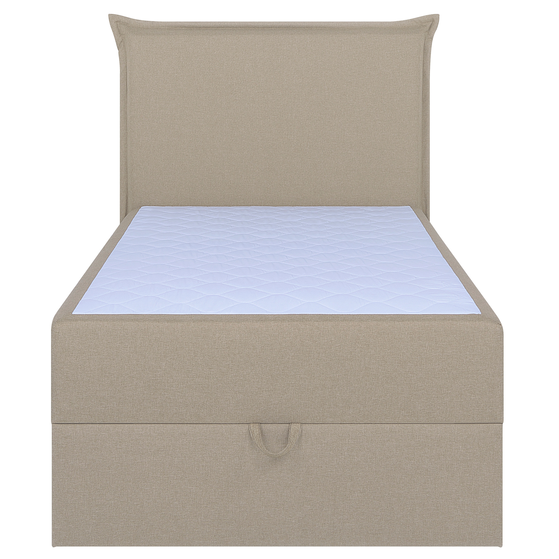 Boxspringbett - beige - mit Bettkasten - H3 - 100x200 cm