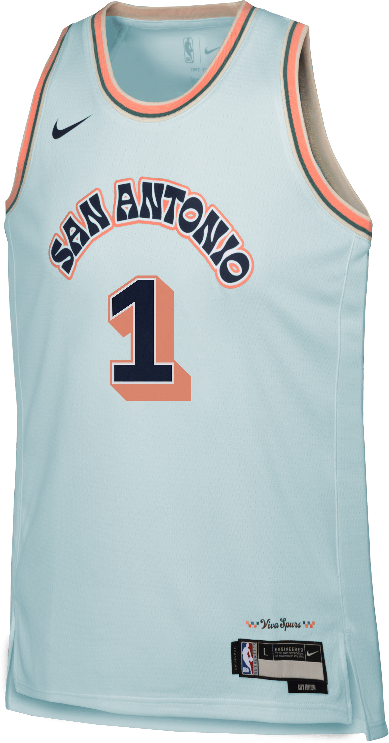 Nike NBA San Antonio Spurs Wembanyam Victor Trikot Kids Blau