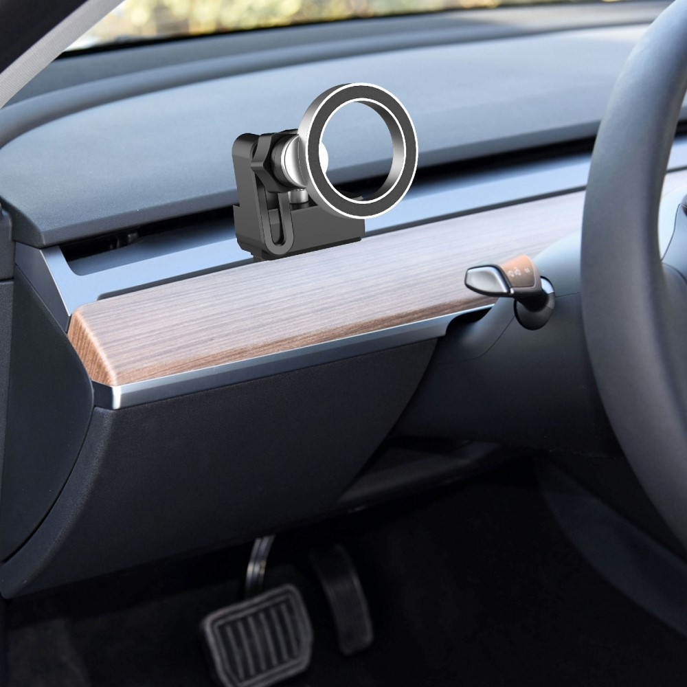 Magnetische Auto KFZ Smartphone Halterung für Tesla Model 3 / Model Y  - Schwarz / Silber