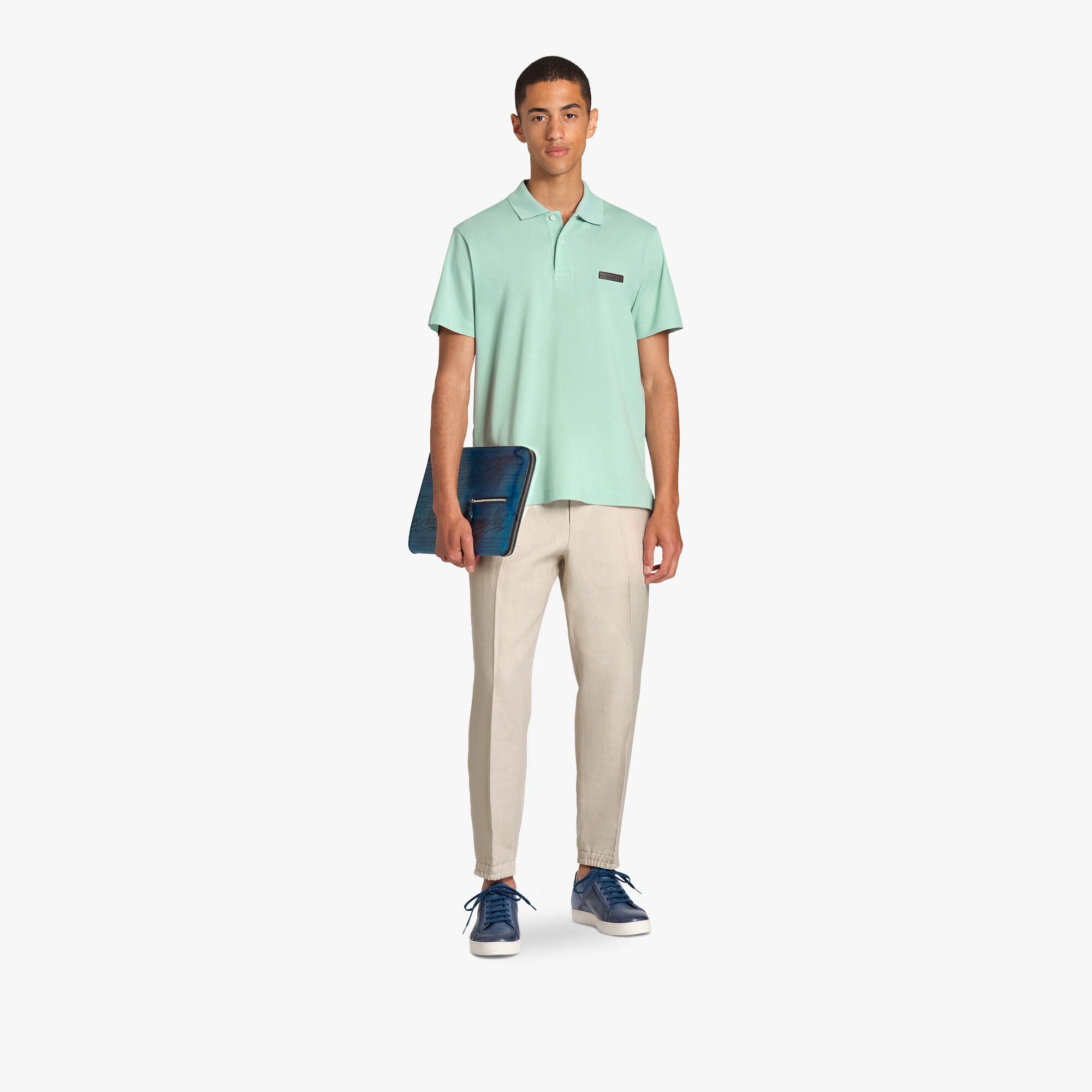 Polo Avec Étiquette En Cuir