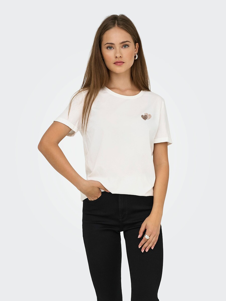 SOMENTE<br>Camiseta com gola redonda e mangas curtas