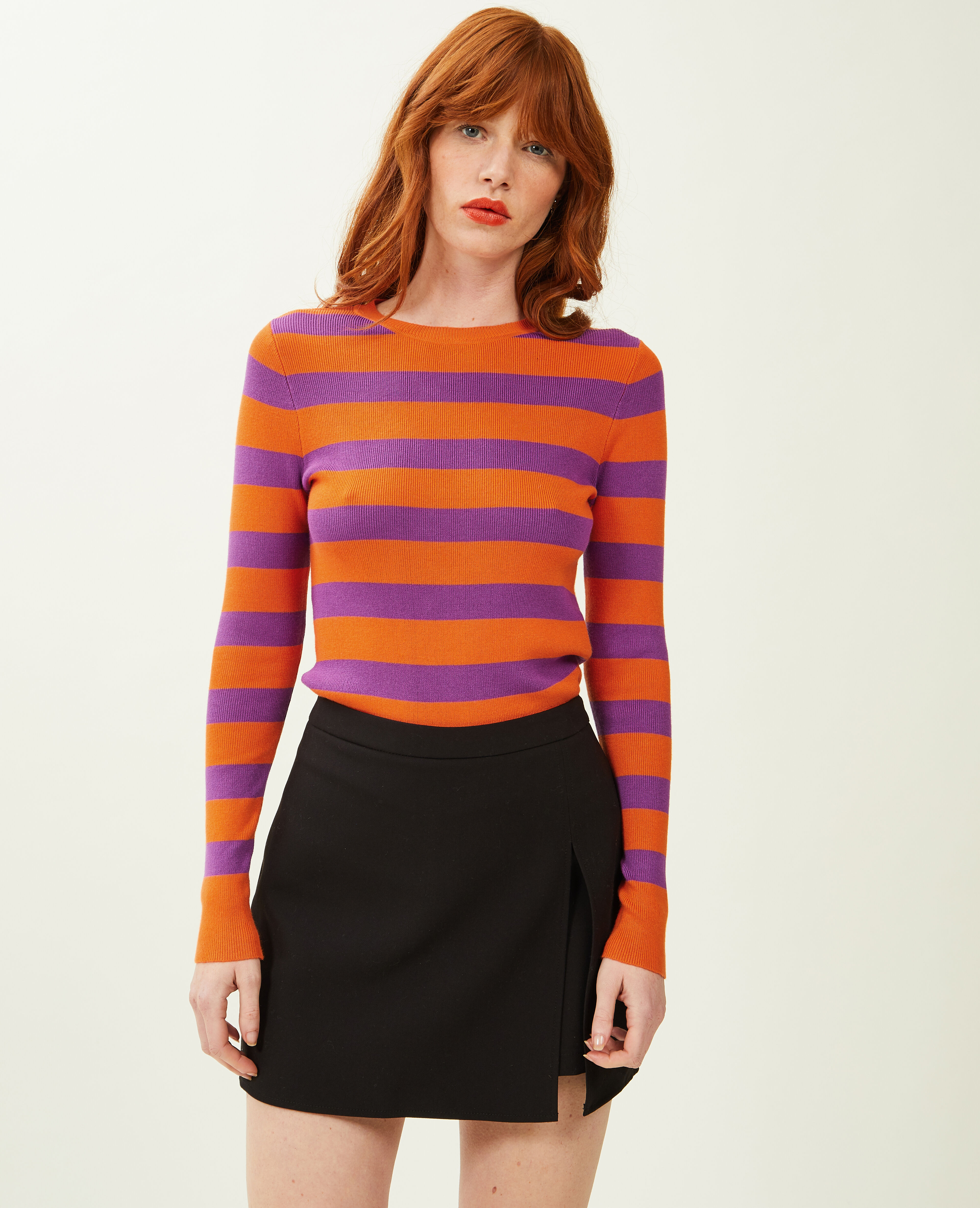 Pull moulant col rond - Orange