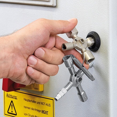 Clé universelle pour armoires de commande - 10 profilés  - 2 croix - 1 clé