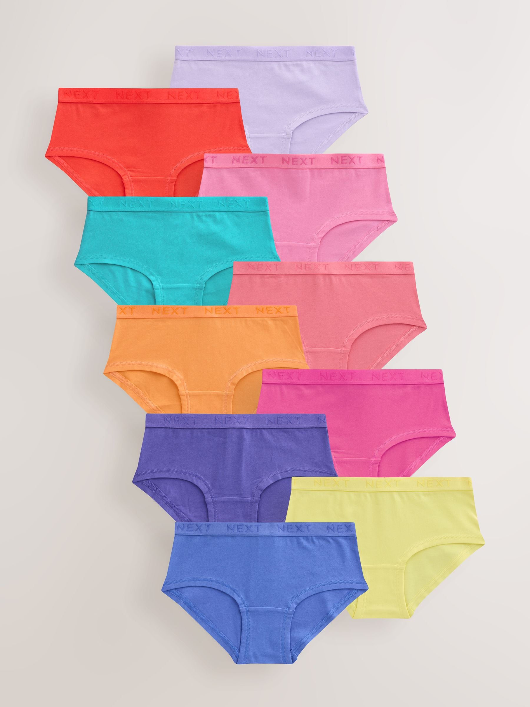 Felle regenboogkleuren - Verpakking van 10 hipsteronderbroeken (2-16 jr)