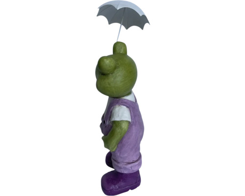 Decoratief kikkerbeeldje Lafiora 15 x 45 cm wit paars groen