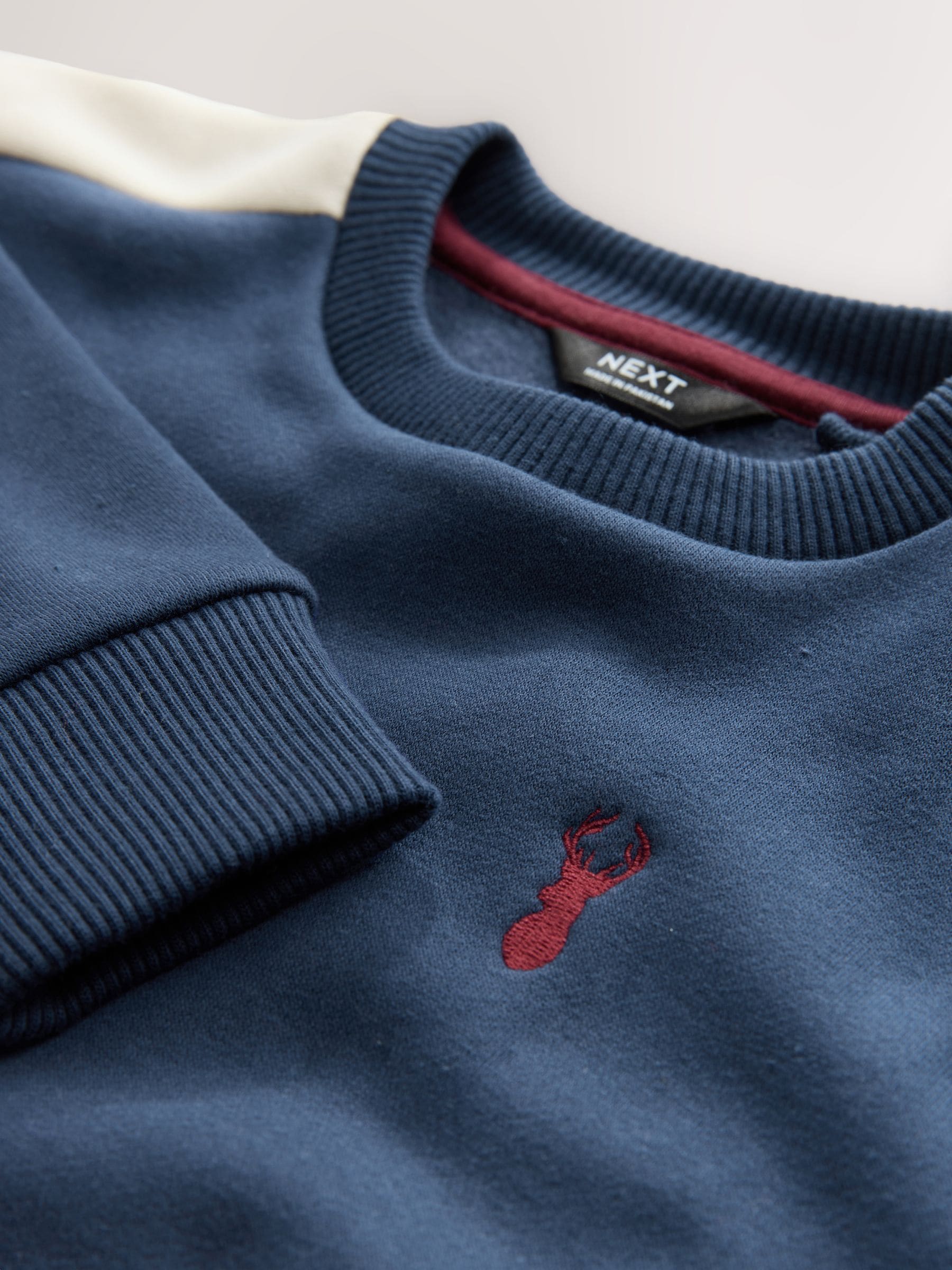 Marineblauw - Colourblock Crew Set