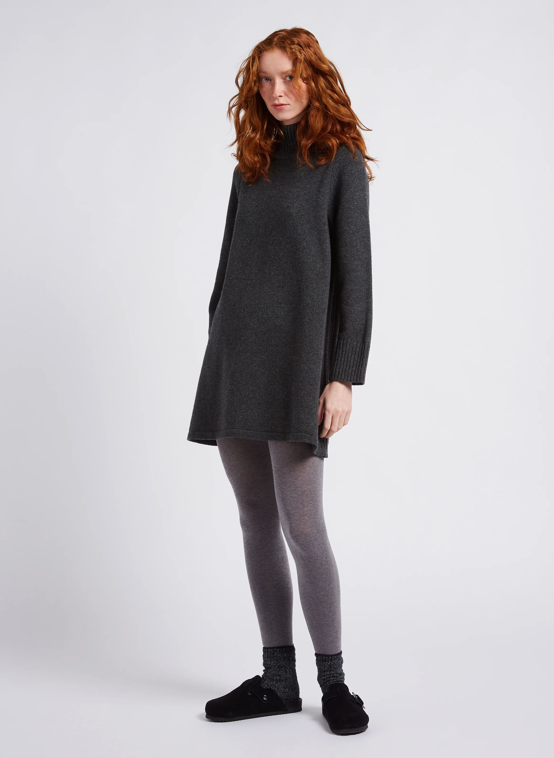 ROXANE - Robe courte pull | Gris