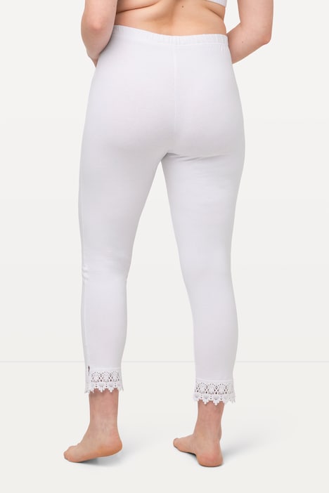 7/8-Leggings, Saumspitze, Biobaumwolle