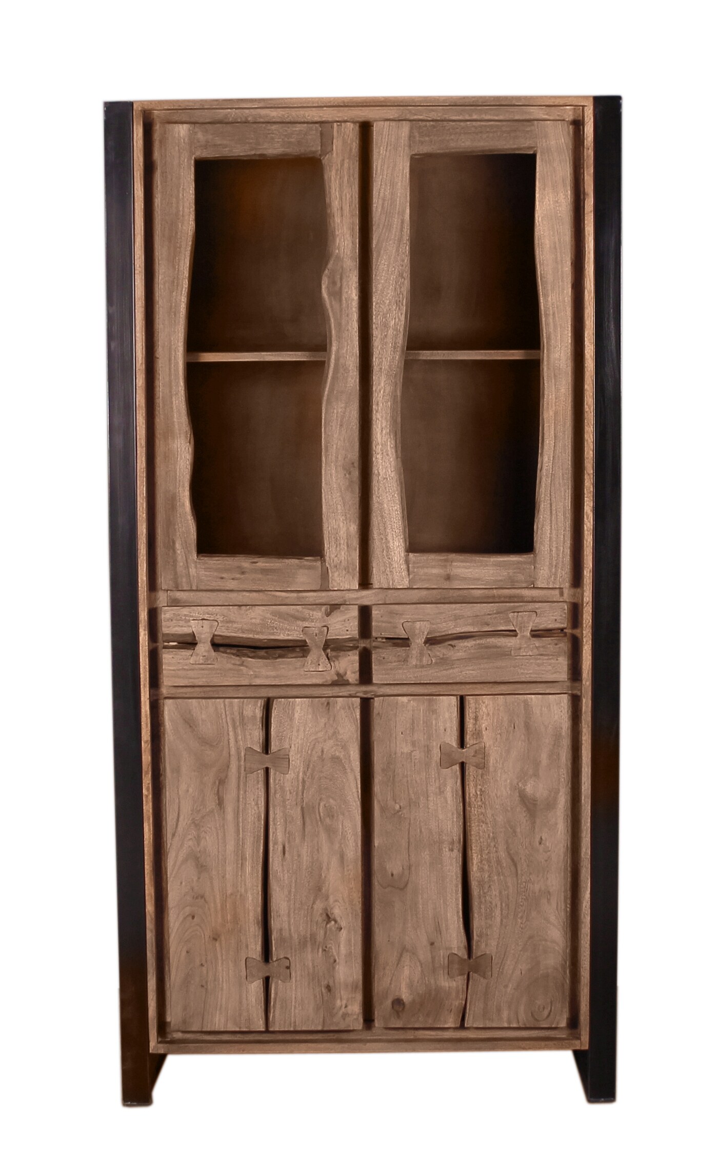 Vitrine Natural Edge Akazie Wohnzimmerschrank Schrank Vitrinenschrank Anrichte