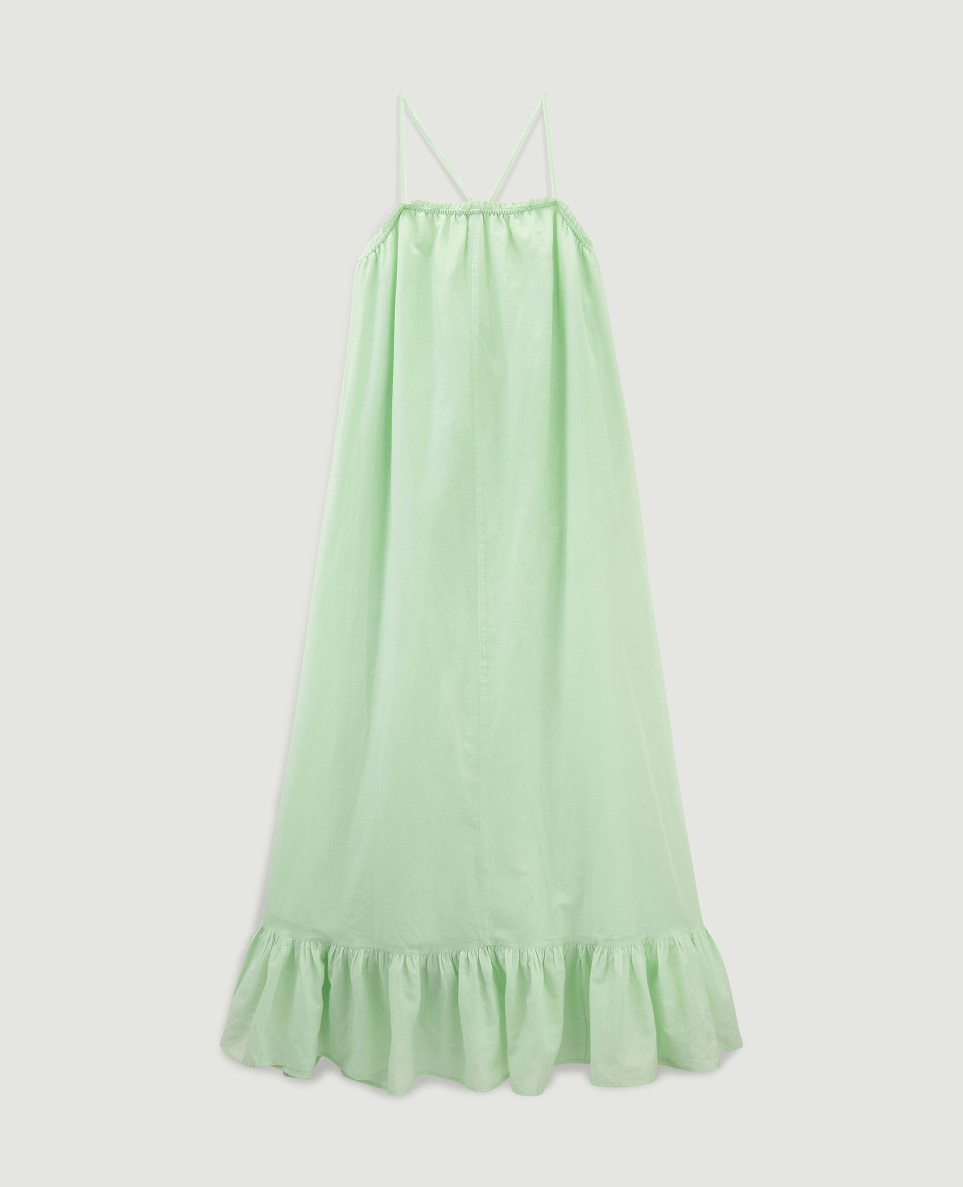 Robe longue à bretelles - Vert anis
