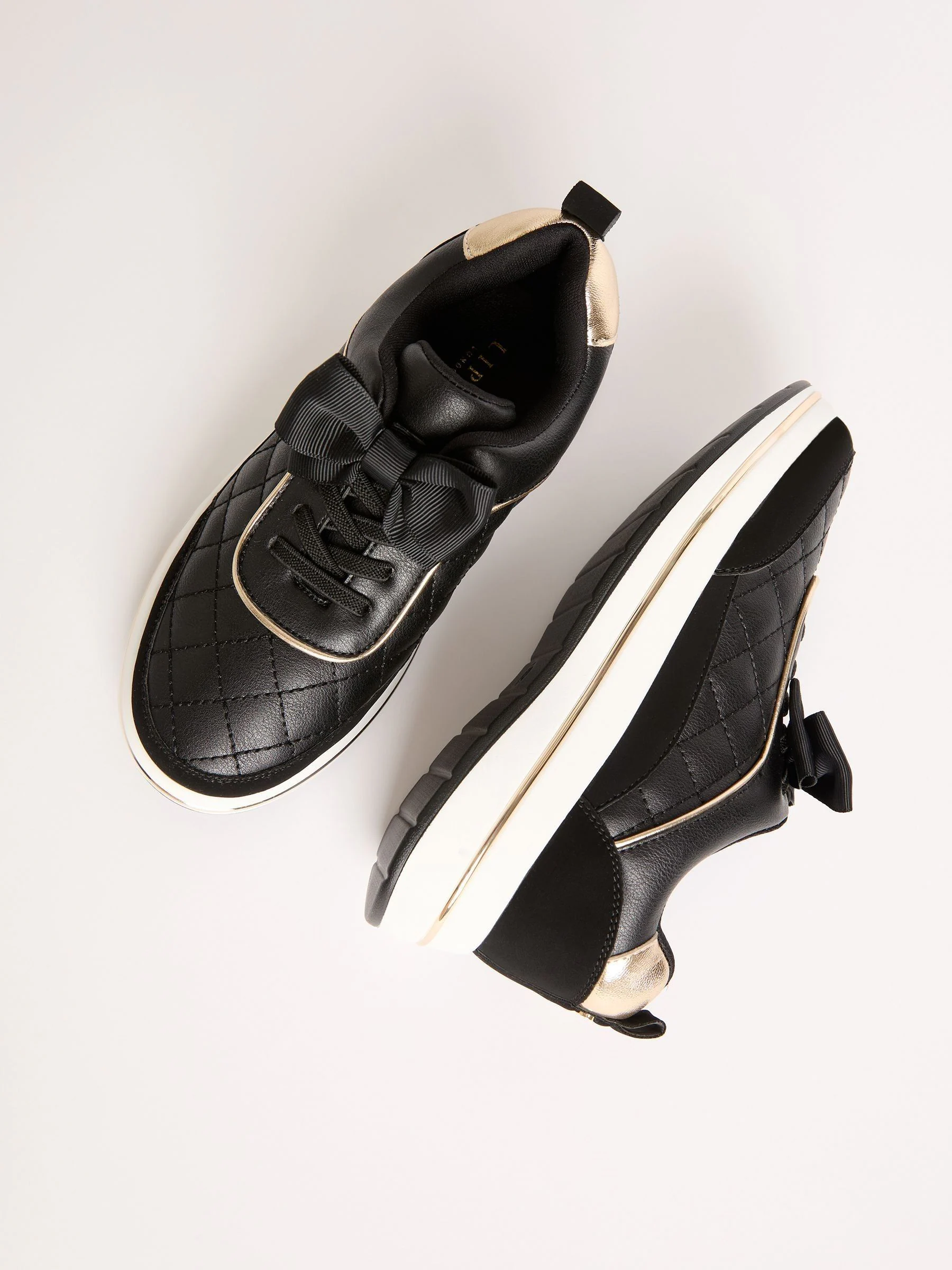 Lipsy Bow Gold Detail Runner Trainers