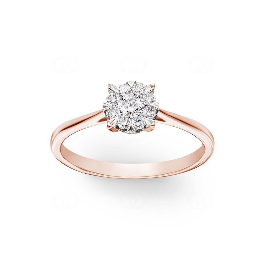 Verlobungsring 750/18 K Roségold mit Diamanten 0.25 ct H/si