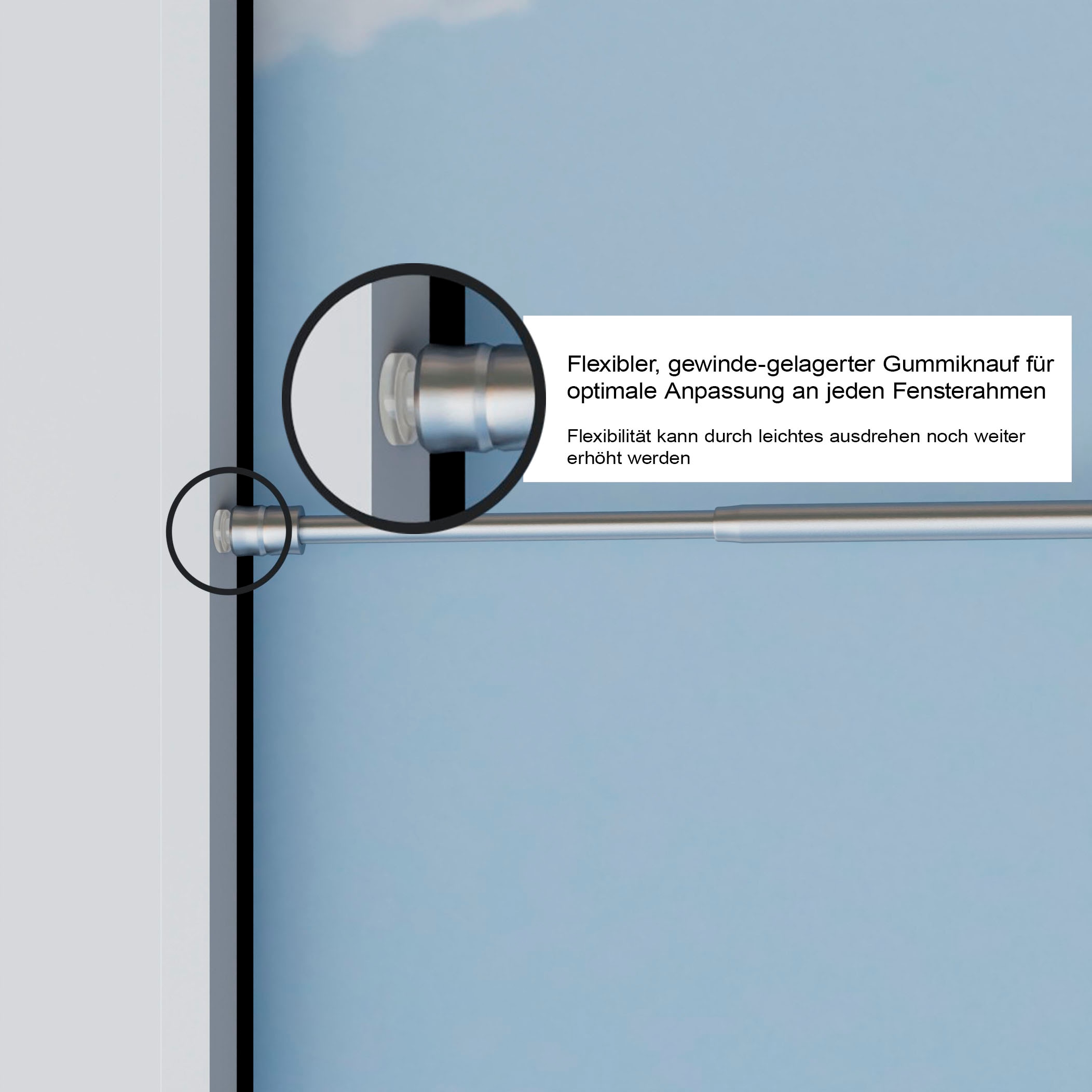 indeko Scheibenstange »Screw« Ø 9 mm 1 läufig-läufig Fixmass stufenlos verstellbare Klemmstange