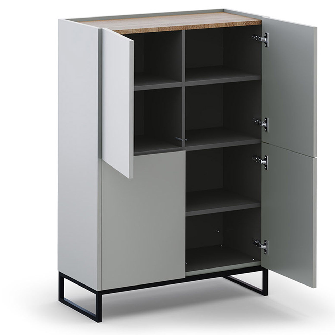 Windsor & Co Bibliothèque Helene chêne naturel/gris clair - 90x40x130 cm